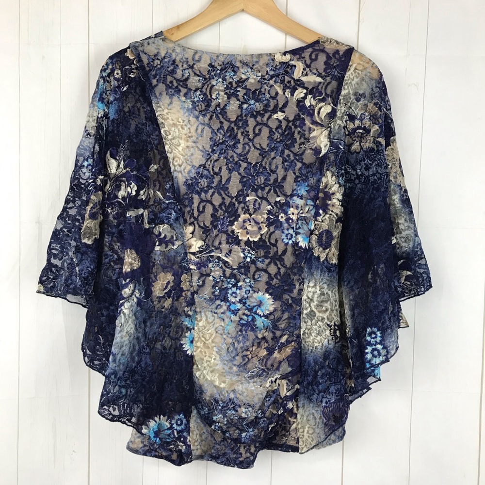 Black Halo Blue Sheer Top Size M? - Picture 2 of 7